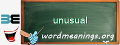 WordMeaning blackboard for unusual